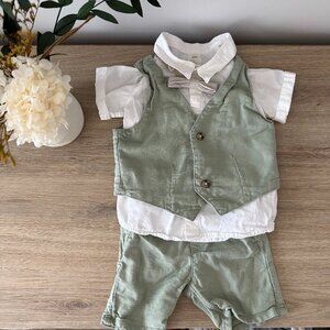 H&M Kids Matching Set in Sage Green and White